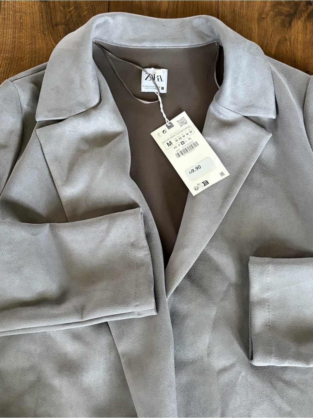 NWT Women’s Zara Medium Long Coat Jacket Gray - Picture 1 of 5